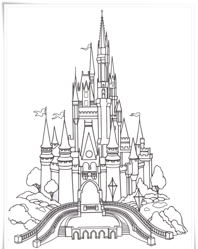 824x1037 Disney Castle Coloring Pages