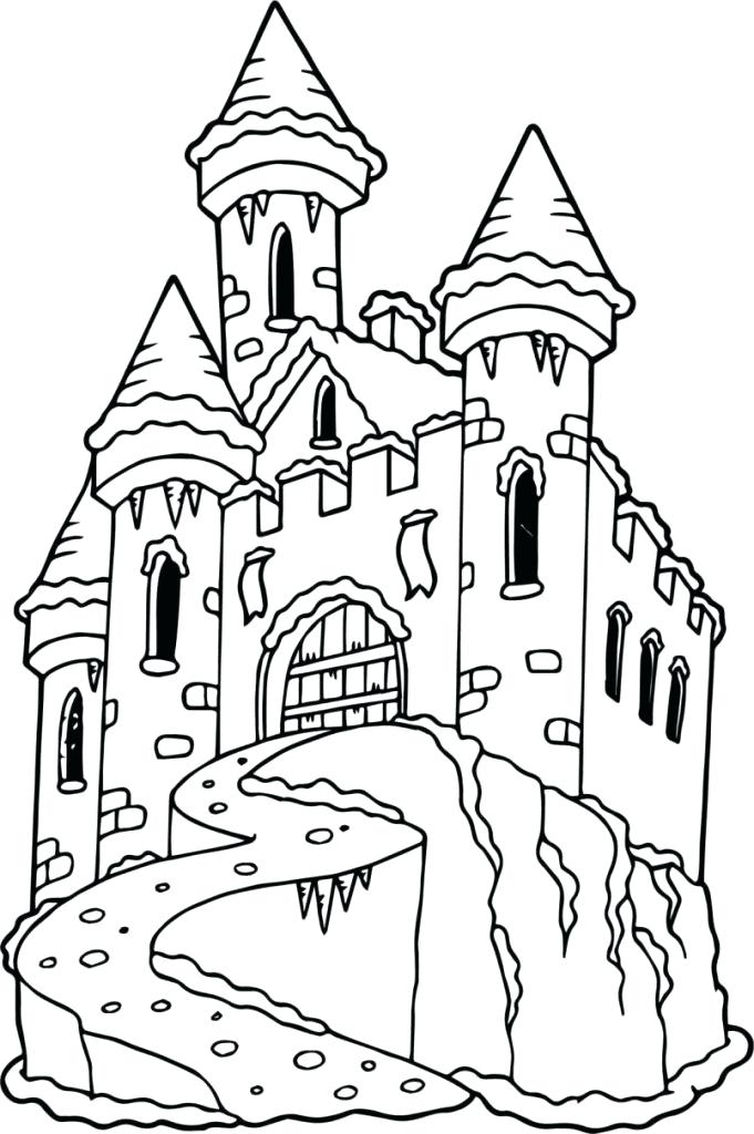 681x1024 Princess Castle Coloring Page