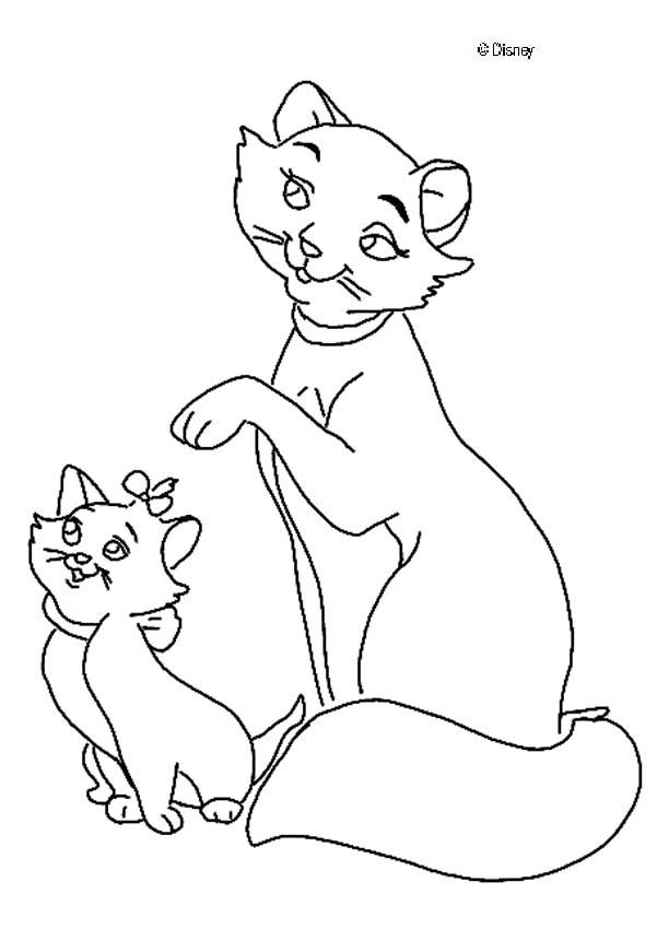 601x850 The Mother Cat And Her Kittens Coloring Pages