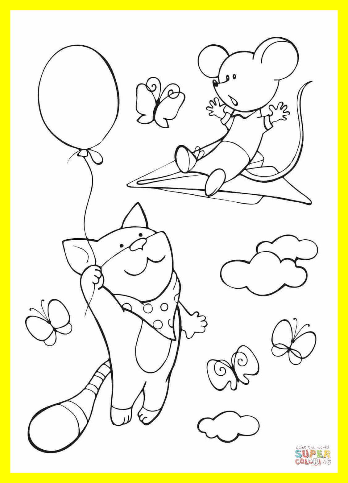 1128x1566 Cat Mouse Coloring Pages