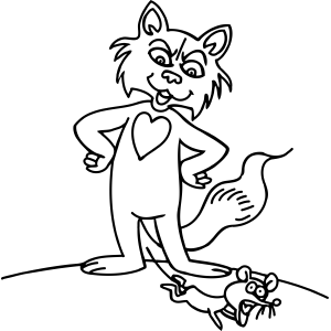 300x300 Cat And Mouse Coloring Page