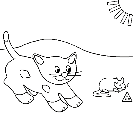 445x445 Free Cat And Mouse Printable Coloring Books Cat And Mouse Coloring