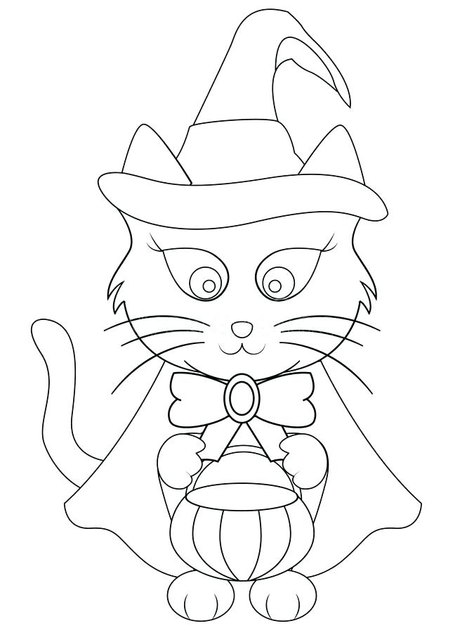 675x900 Halloween Cats Coloring Pages Download Cartoon Cat Coloring Page
