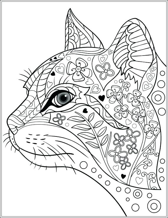 570x738 Cat Coloring Pages Adults Free Printable Coloring Pages