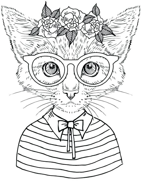 573x731 New Cat Coloring Pages For Adults For Cool Coloring Book Pages
