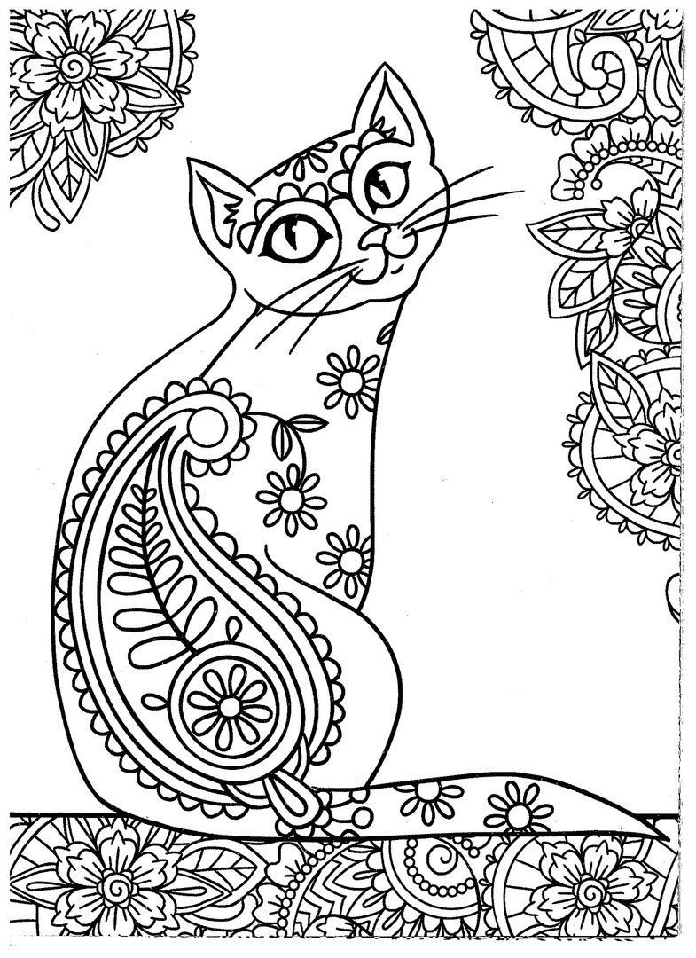 785x1080 Free Adult Cat Coloring Pages Download Coloring Sheets