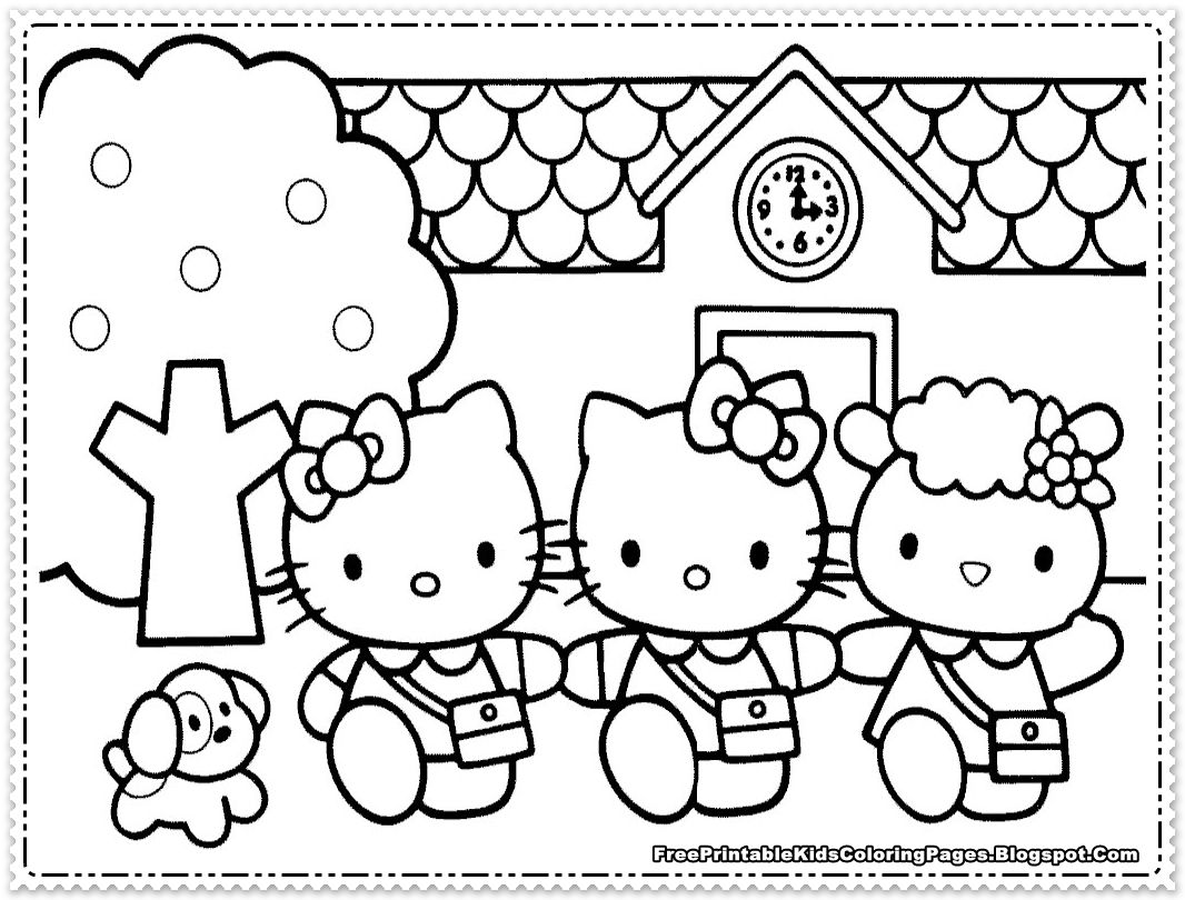 1066x810 Shocking Hello Kitty Coloring Pages For Printable Kids To Print