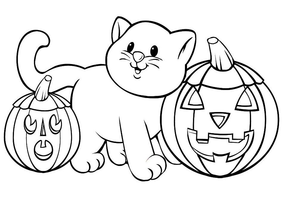 957x668 Cat Halloween Coloring Pages Free Printable Halloween Coloring