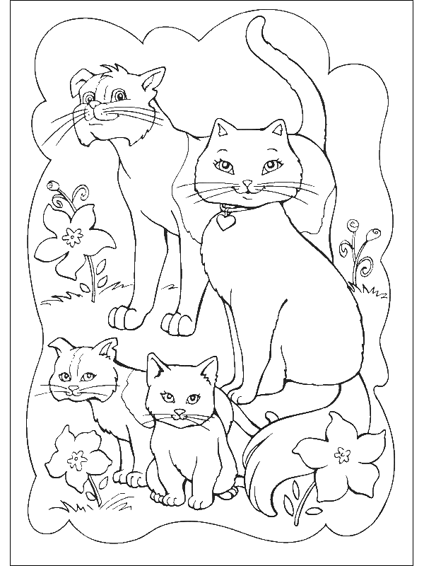 600x800 Family Of Cats Coloring Page Animal Pages Of Kidscoloringpage