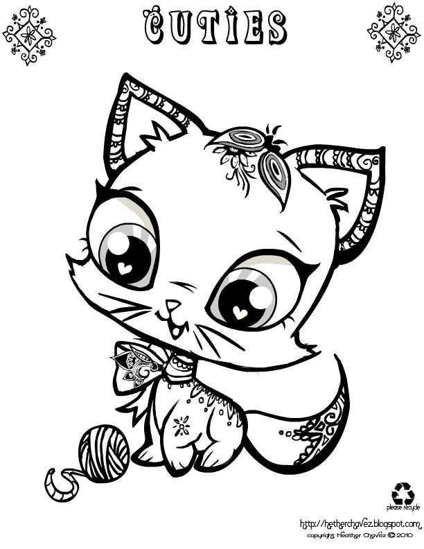 612x792 Cat Creative Cuties Heather Chavez Coloring Pages