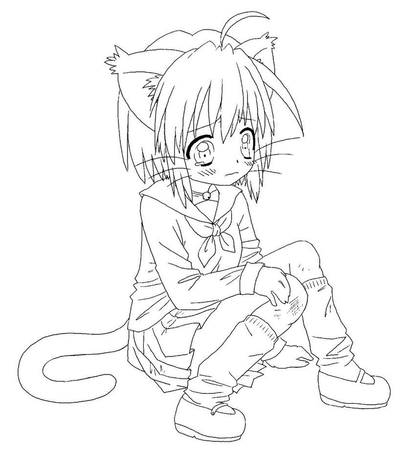 853x936 The Best Anime Cat Girl Coloring Many Interesting Cliparts