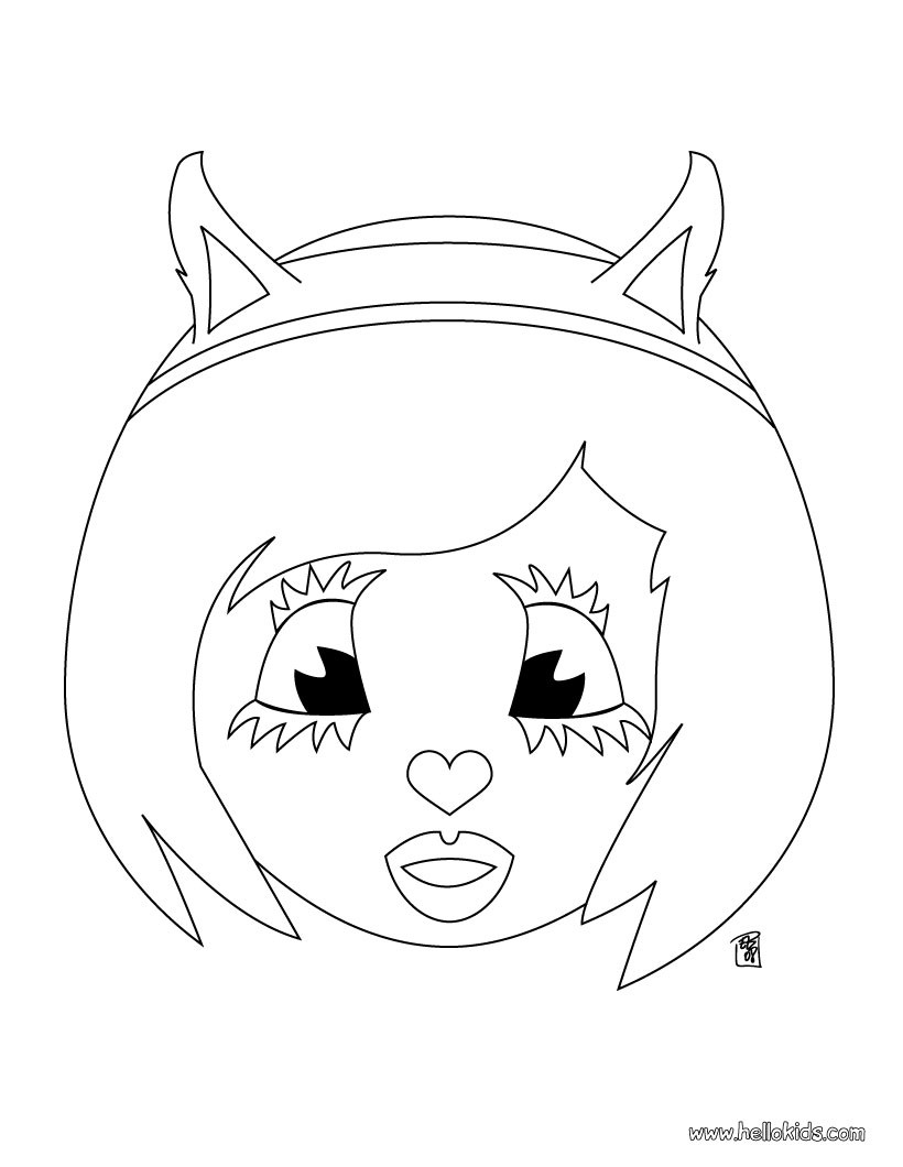 820x1060 Cat Head Coloring Pages