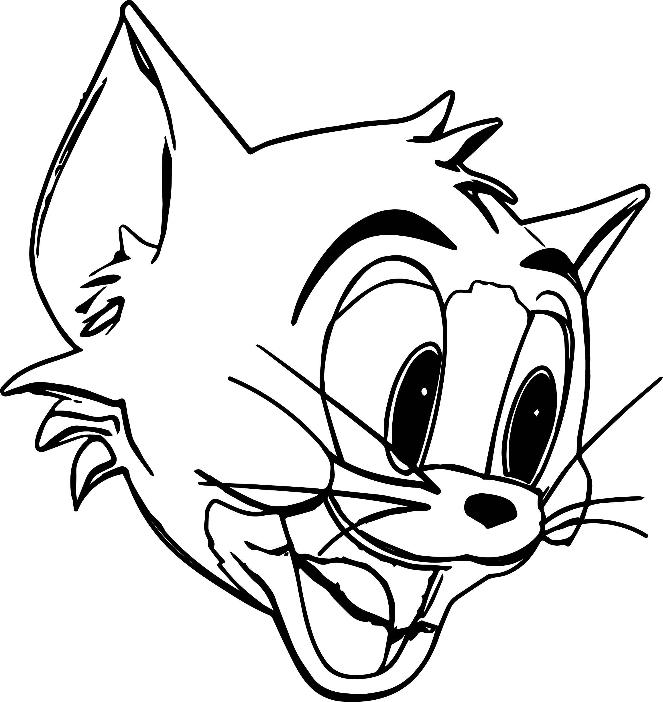 2315x2452 Unbelievable Tom Cat Face Smile Coloring Page Wecoloringpage Pict