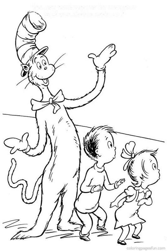535x800 Cat In The Hat Birthday Coloring Pages Amusing Cat In The Hat
