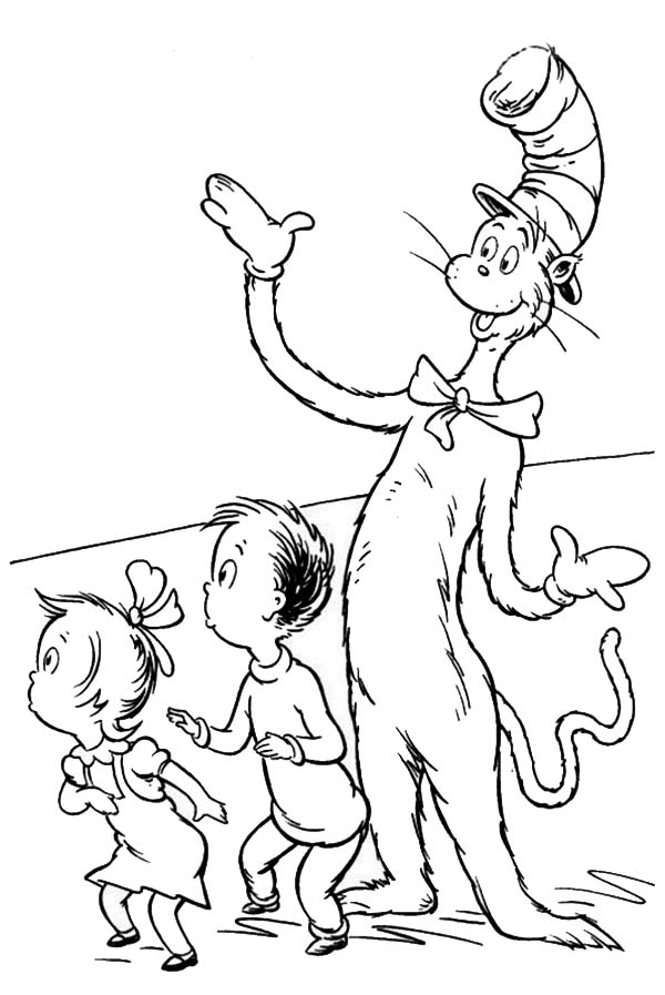 600x897 Cat In The Hat Birthday Coloring Pages Dr Seuss The Cat In The Hat