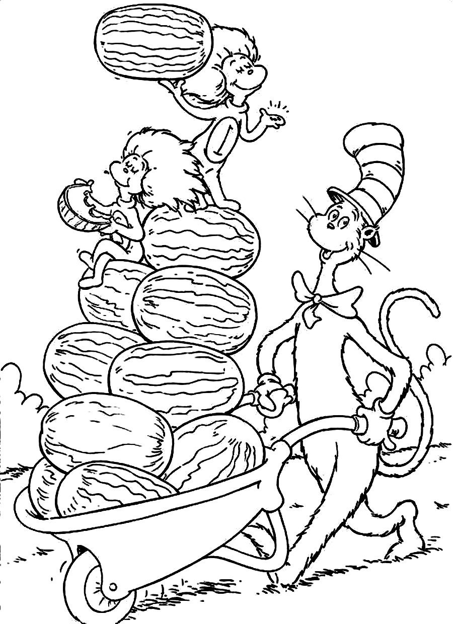 900x1240 Popular Cat And The Hat Coloring Page In Free Printable Pages