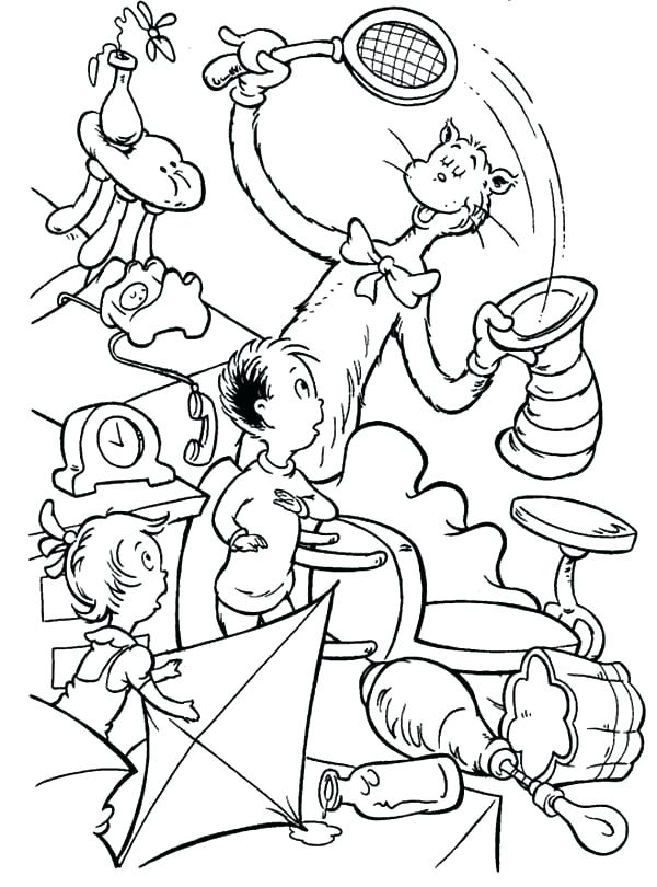 600x810 The Cat In The Hat Coloring Pages Free Cat Hat Printable Coloring