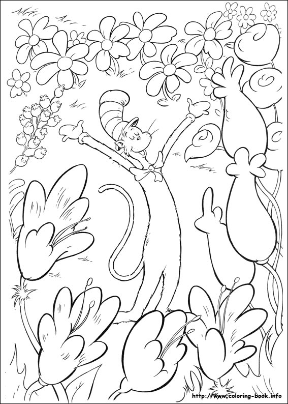 567x794 Cat In The Hat Coloring Picture