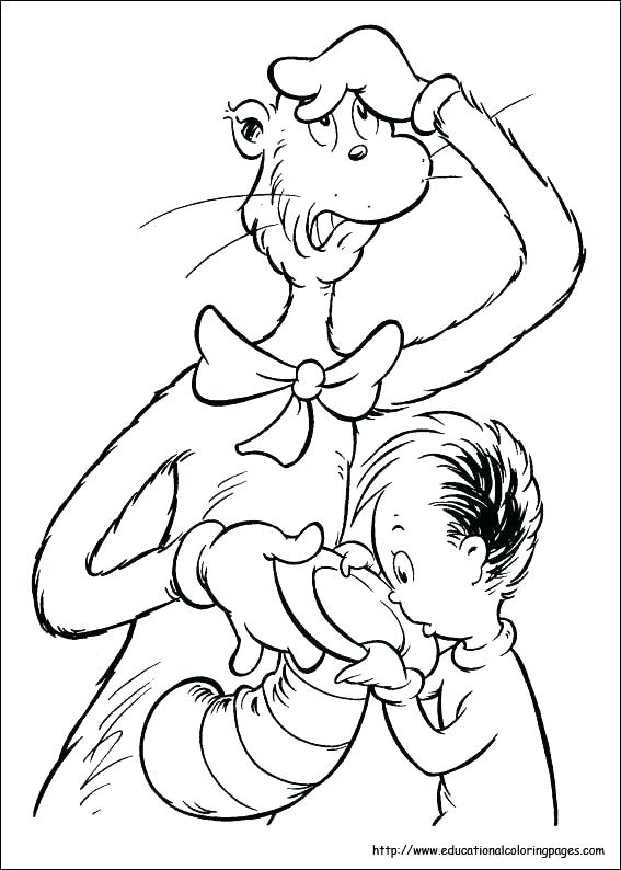 567x794 Dr Seuss Coloring Pages Stylist And Luxury Cat In The Hat Face