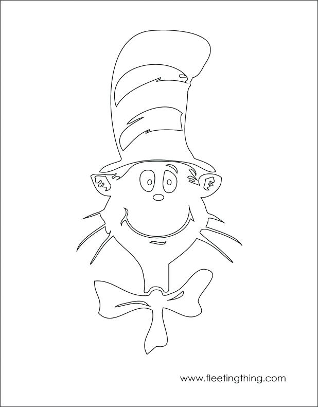 618x791 The Cat In The Hat Coloring Pages Cat Face Template Printable