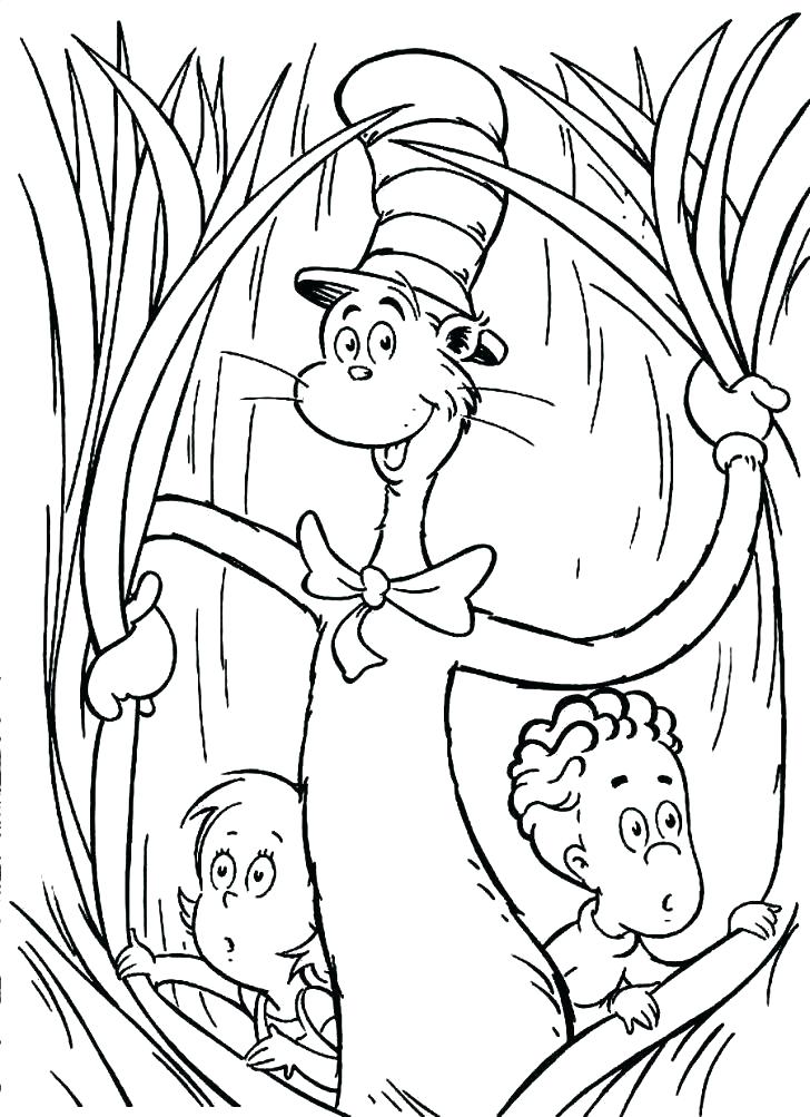728x1003 The Cat In The Hat Coloring Pages Cat Hat Fish Coloring Pages