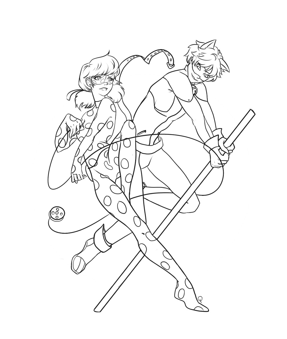 990x1170 Miraculous Ladybug And Cat Noir Coloring Pages