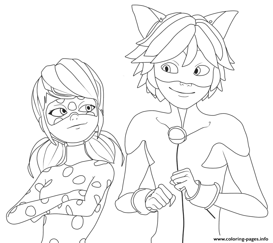 900x803 Print Miraculous Ladybug And Cat Noir Very Happy Coloring Pages