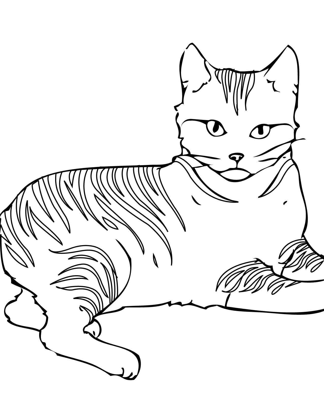 1275x1650 Unique Cat Coloring Page Design Printable Coloring Sheet