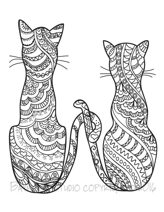 570x738 Cat Coloring Pages For Adults
