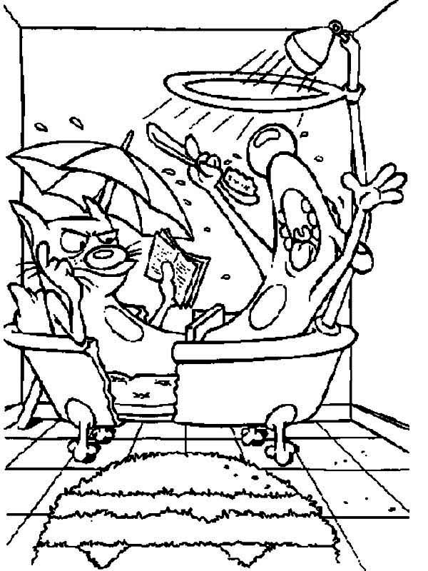600x800 Catdog Taking Shower Coloring Pages Best Place To Color