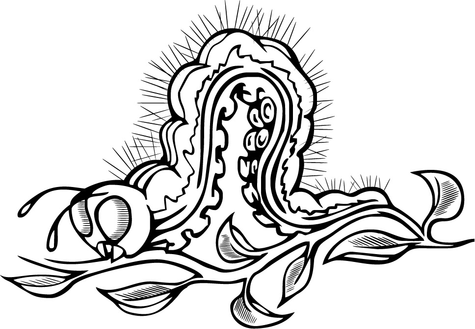 968x672 Printable Coloring Page Of Caterpillar Tattoo Design For Kids