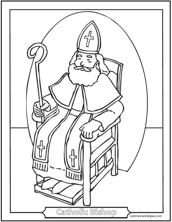 590x762 Catholic Bishop Coloring Page