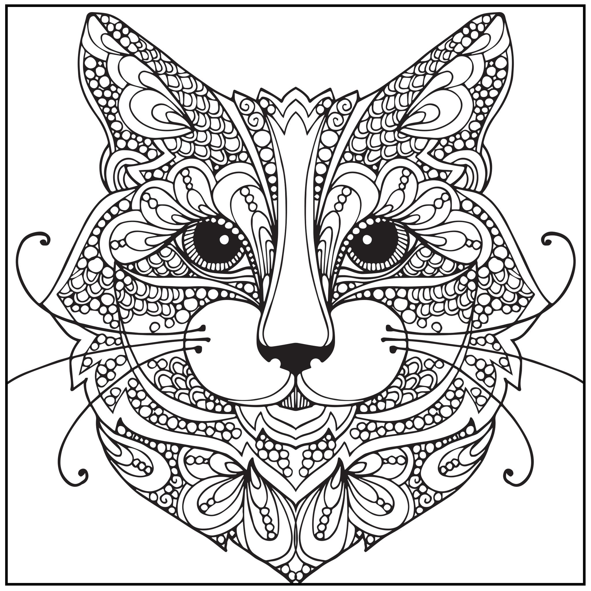 2048x2048 Absolutely Design Cat Coloring Pages For Adults To Print Printable