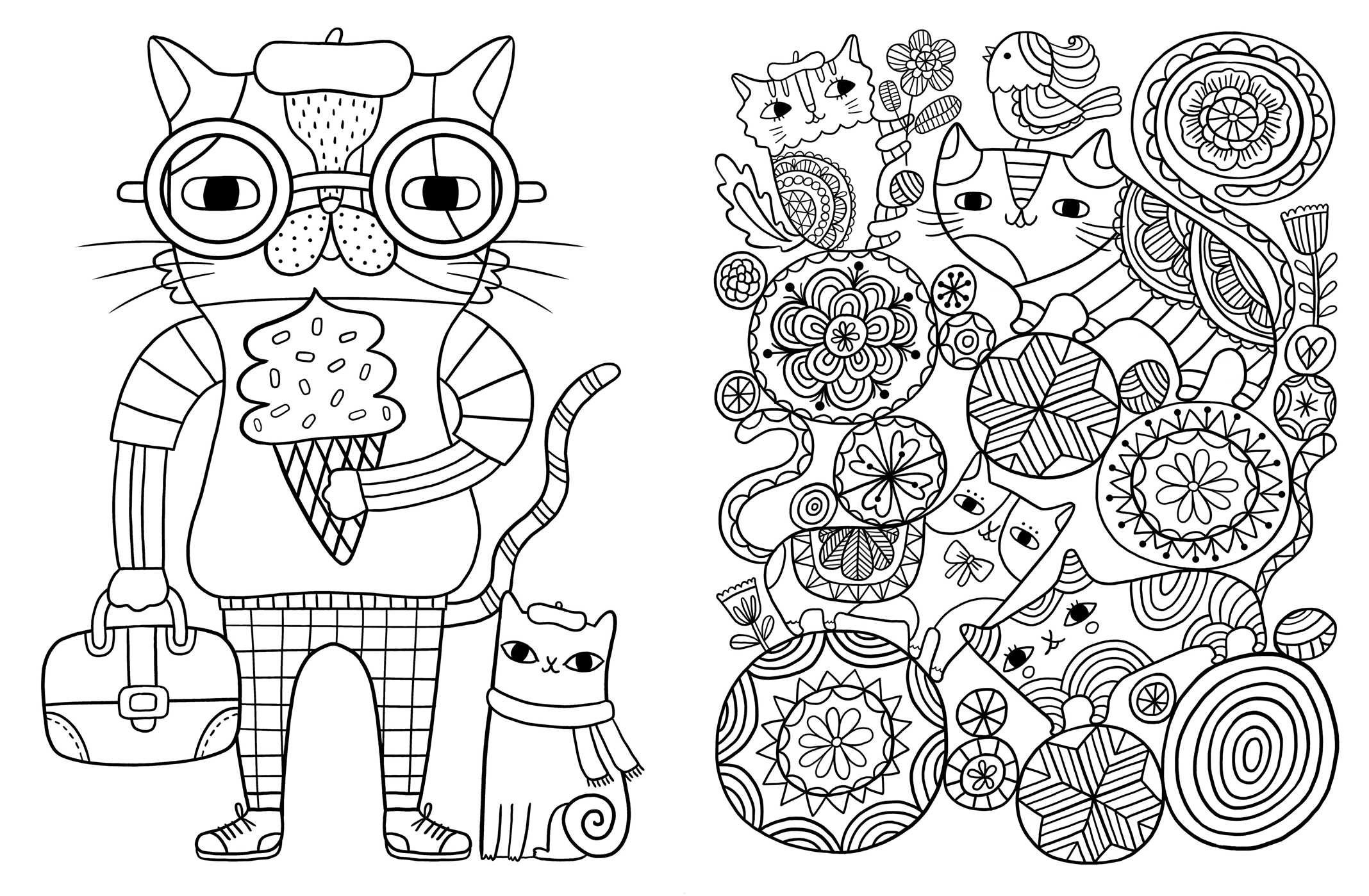 2136x1399 Cat Adult Coloring Pages Tixac