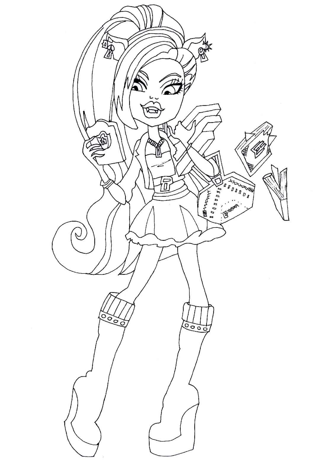 1131x1600 Monster High Catty Noir Coloring Pages Free Coloring For Kids