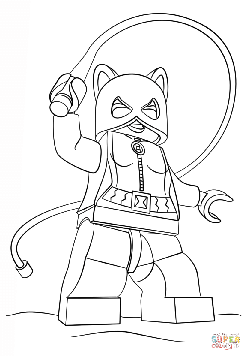 824x1186 Odd Catwoman Coloring Pages Lego Page Free Pri