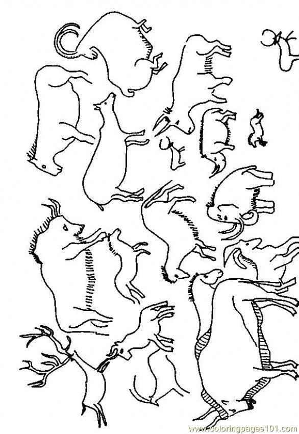 586x850 Cave Painting Free Printable Coloring Page Recettes Cuisiner