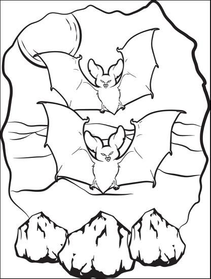 416x550 Free Printable Bats In A Cave Coloring Page For Kids Halloween