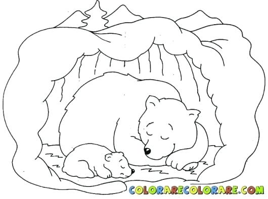 530x395 Hibernating Bear Colouring Page Sleeping In Cave Coloring Pages