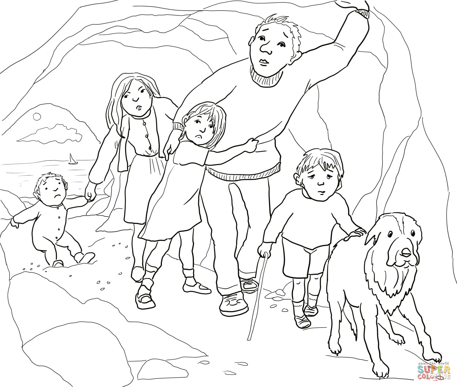1600x1354 Bear In Cave Coloring Page We Re Going On A Hu