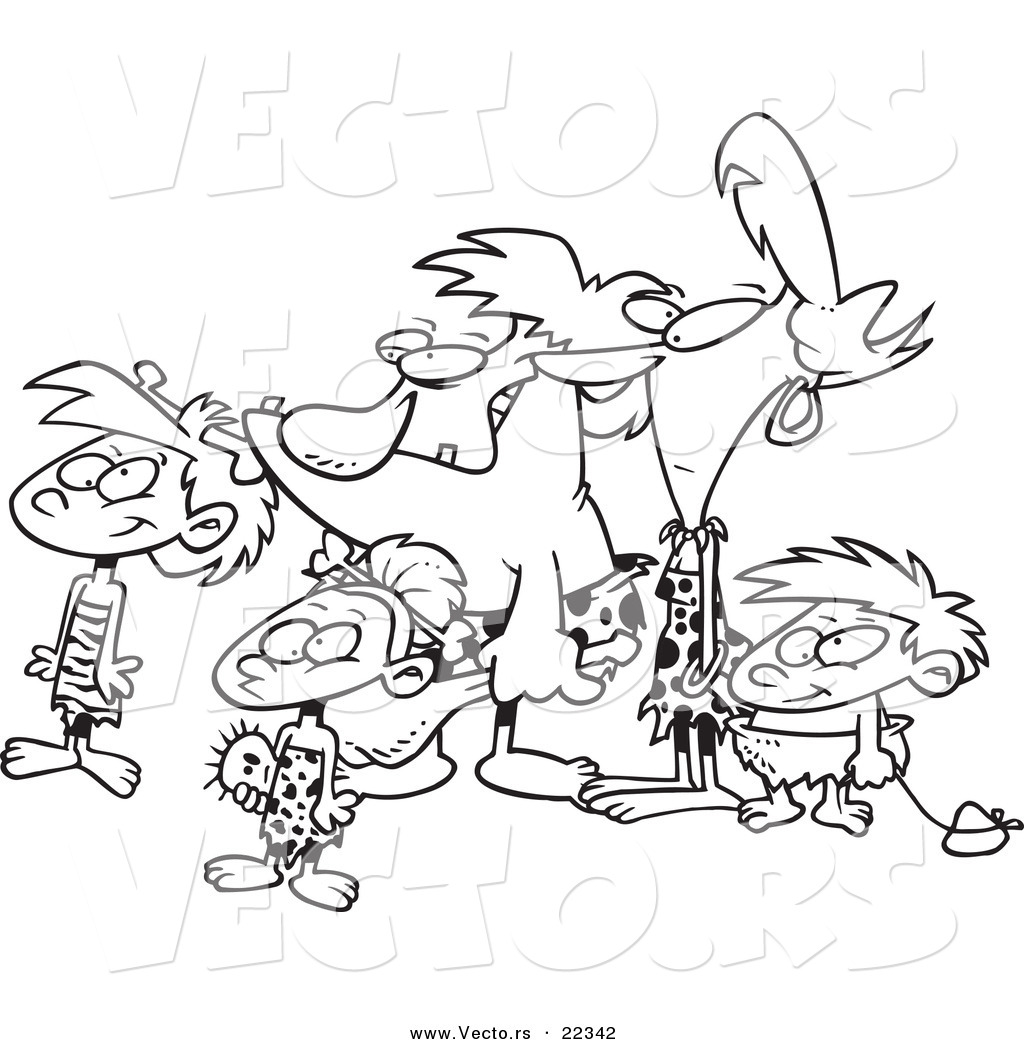 1024x1044 Vector Of A Cartoon Caveman Family