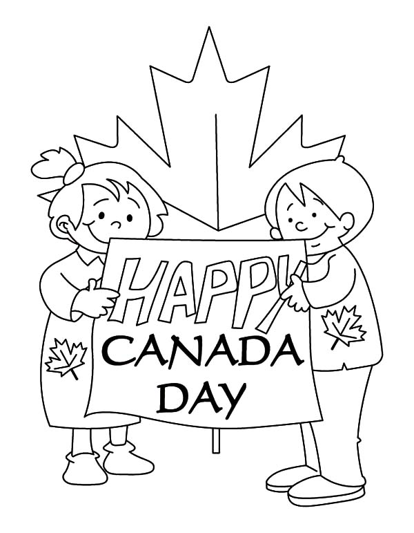 600x771 Couple Of Childrens Making Sign For Canada Day Celebration