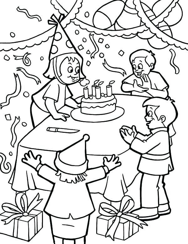 600x779 Party Coloring Pages Free Birthday Party Coloring Pages Free New