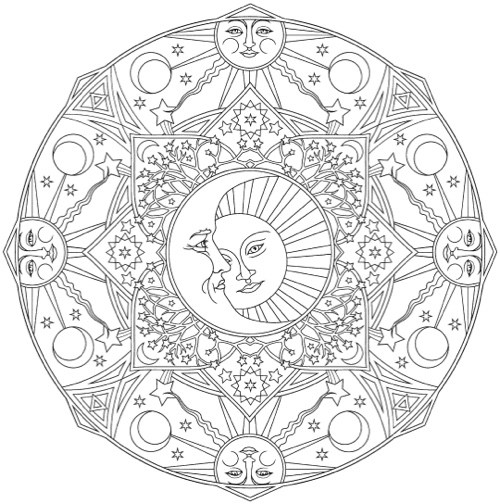 500x504 Celestial Coloring Pages