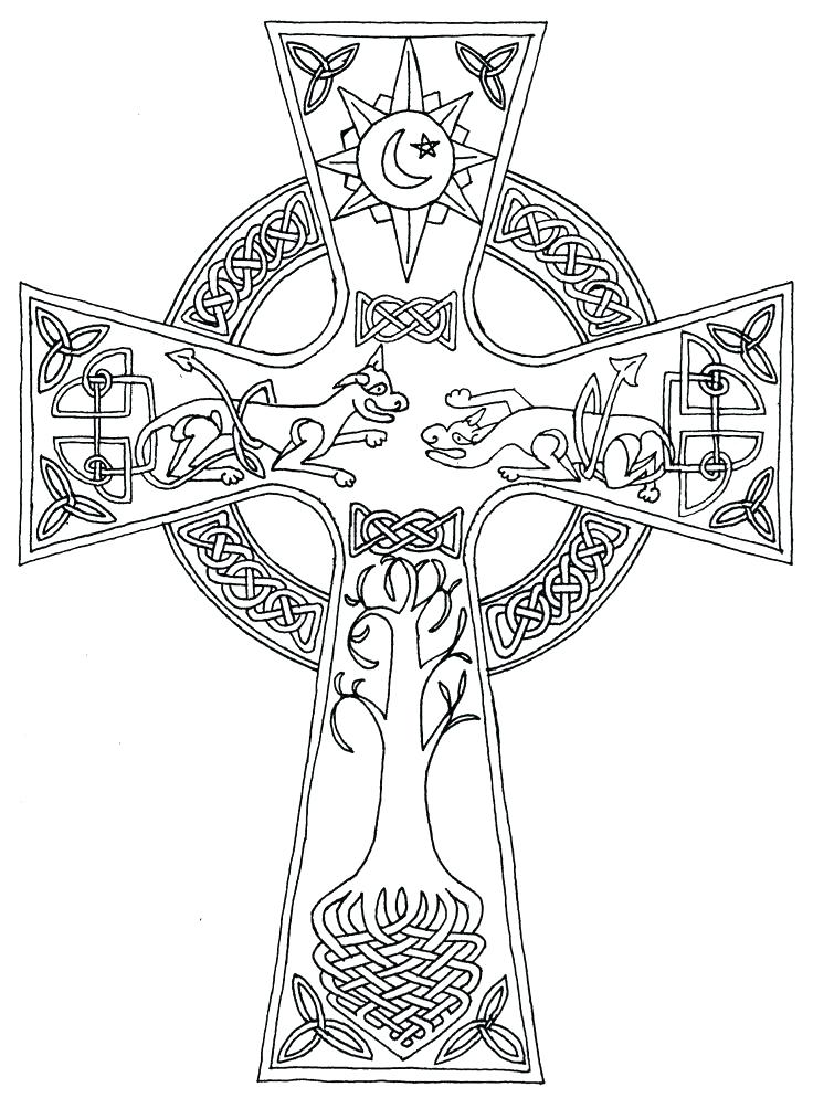 736x994 Celtic Coloring Pages Best Cross Coloring Pages Of Page Many