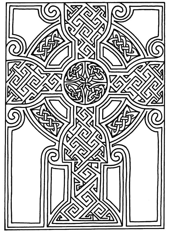 600x814 Beautiful Celtic Cross Design Coloring Pages Best Place To Color