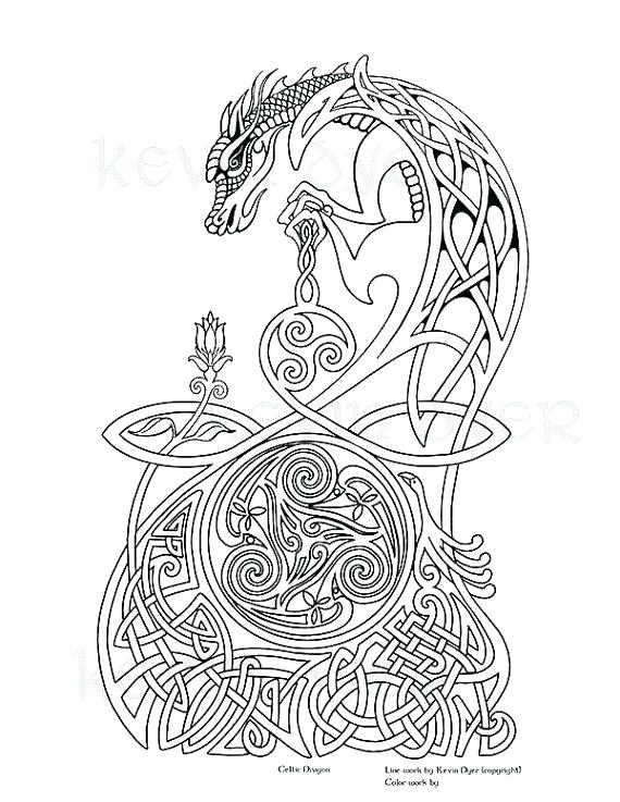 570x737 Celtic Coloring Page Coloring Pages For Adults Packed With Fantasy