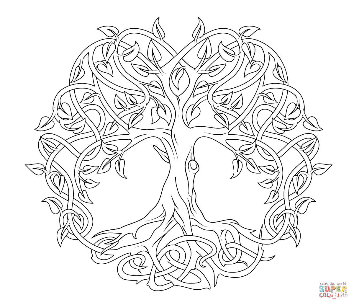 1200x1033 Celtic Tree Of Life Super Coloring Mandala Coloring Pages