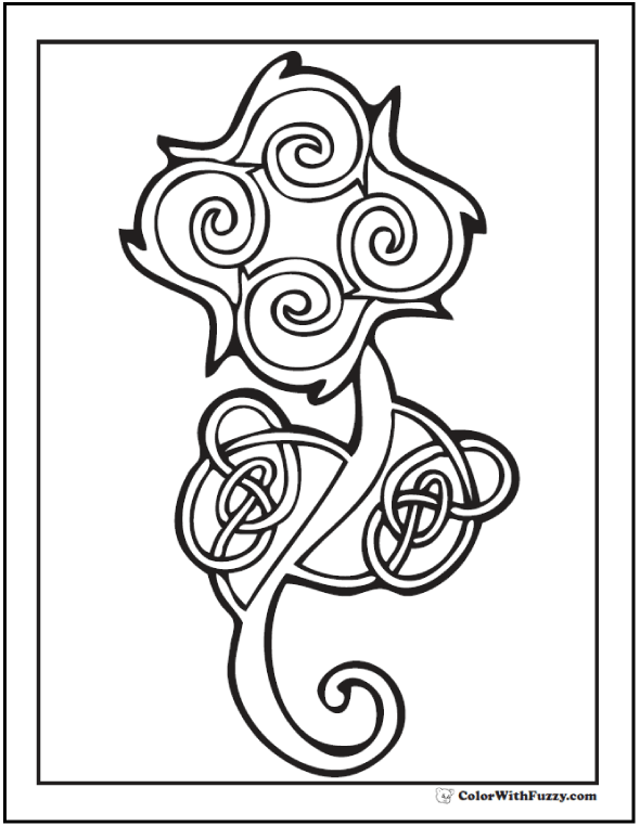 590x762 Flower Celtic Design Coloring Page