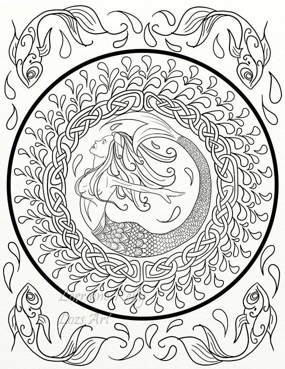 570x738 X Celtic Knot Adult Coloring Pages Instant Pdf Download Diy
